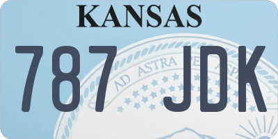 KS license plate 787JDK