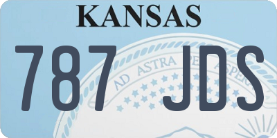 KS license plate 787JDS