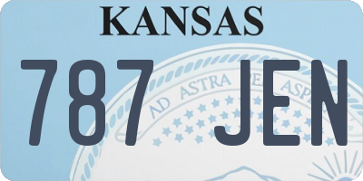 KS license plate 787JEN