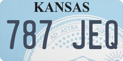 KS license plate 787JEQ