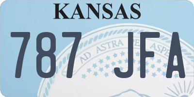 KS license plate 787JFA