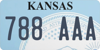 KS license plate 788AAA