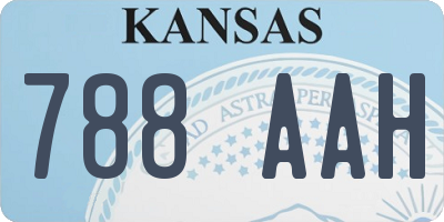 KS license plate 788AAH