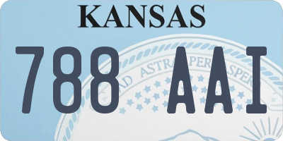 KS license plate 788AAI