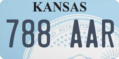 KS license plate 788AAR