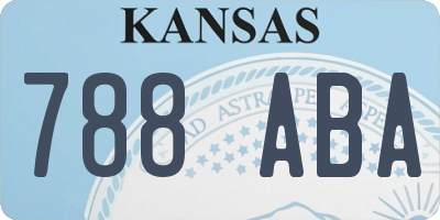 KS license plate 788ABA