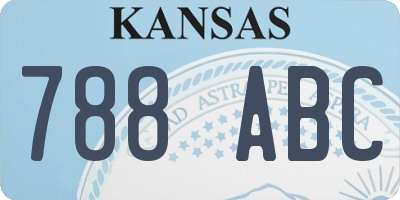 KS license plate 788ABC