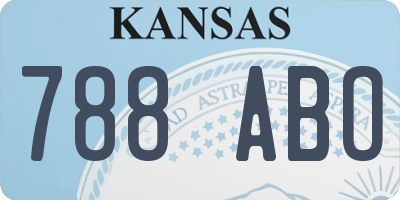 KS license plate 788ABO