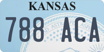 KS license plate 788ACA