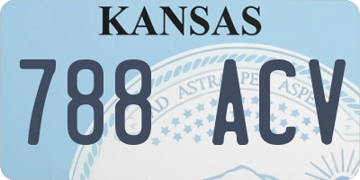 KS license plate 788ACV