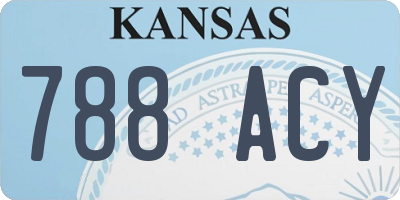 KS license plate 788ACY