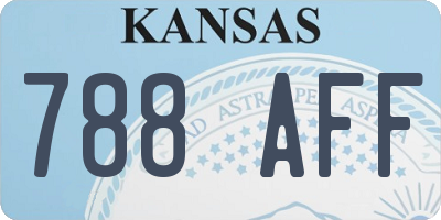 KS license plate 788AFF