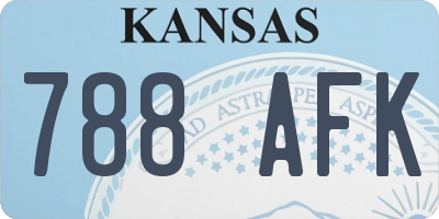 KS license plate 788AFK
