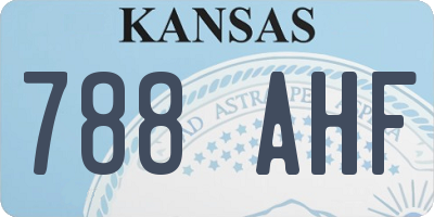 KS license plate 788AHF