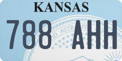 KS license plate 788AHH