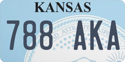 KS license plate 788AKA