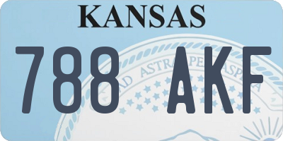 KS license plate 788AKF