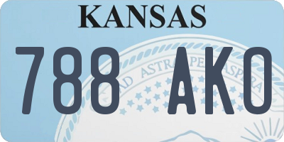 KS license plate 788AKO