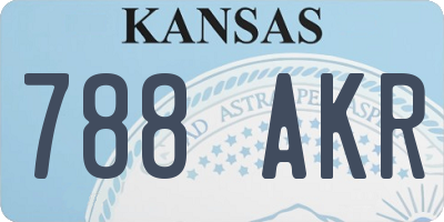 KS license plate 788AKR