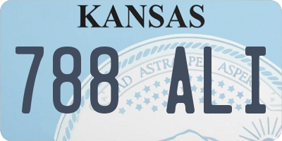 KS license plate 788ALI