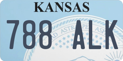 KS license plate 788ALK