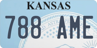 KS license plate 788AME