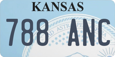 KS license plate 788ANC