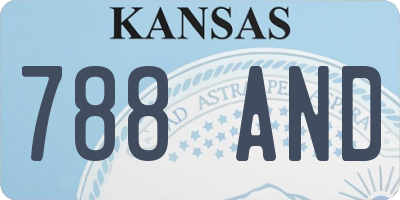 KS license plate 788AND