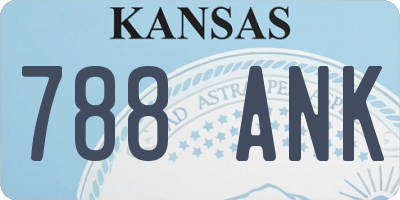 KS license plate 788ANK