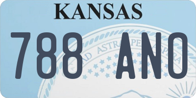 KS license plate 788ANO
