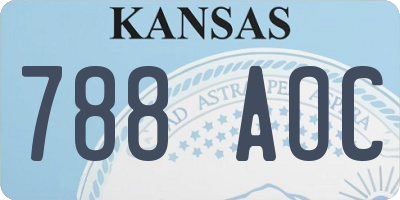KS license plate 788AOC