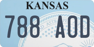 KS license plate 788AOD