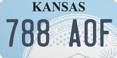 KS license plate 788AOF