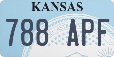 KS license plate 788APF