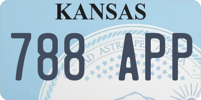 KS license plate 788APP