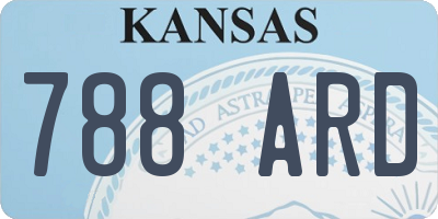KS license plate 788ARD