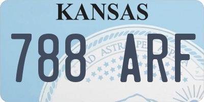KS license plate 788ARF
