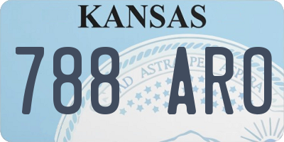 KS license plate 788ARO