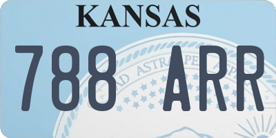 KS license plate 788ARR