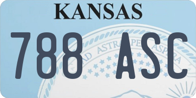 KS license plate 788ASC