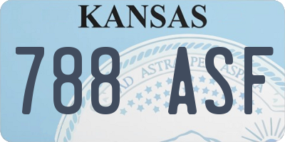 KS license plate 788ASF