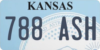 KS license plate 788ASH