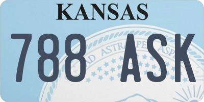 KS license plate 788ASK