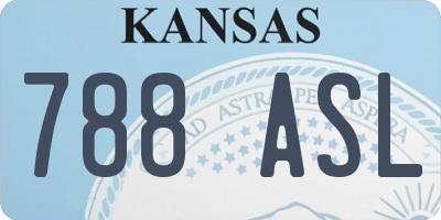 KS license plate 788ASL