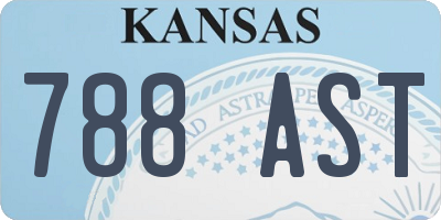 KS license plate 788AST