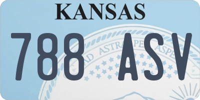 KS license plate 788ASV