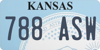 KS license plate 788ASW