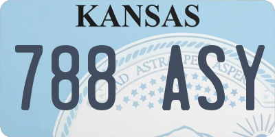 KS license plate 788ASY