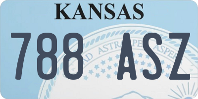 KS license plate 788ASZ