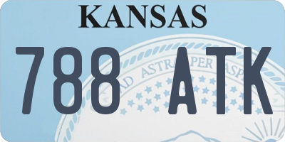 KS license plate 788ATK